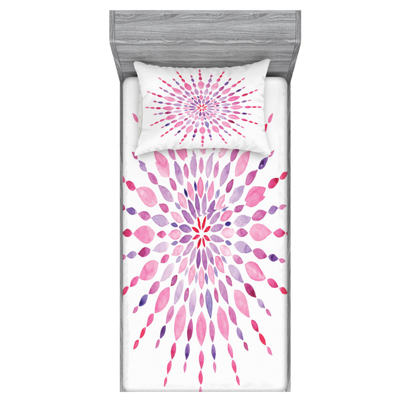 Mandala Microfiber Sheet Set, Twin Sheet Set + Fitted Sheet + 1 Pillowcase