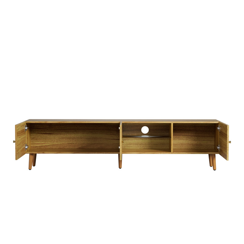 70 Inch Mid Century Modern TV Stand,Entertainment Center for Living Room Bedroom, TV Media Console 