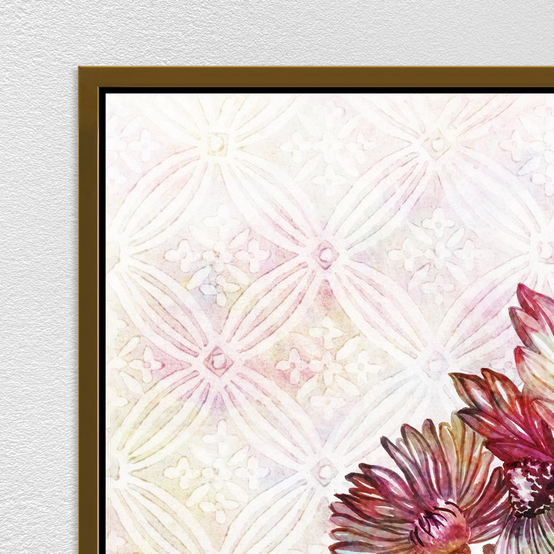 «Dog Floralista II» par Jackie Von Tobelisan - peinture sur toile, H 31,75 po x l 31,75 po, Image au pinceau gel