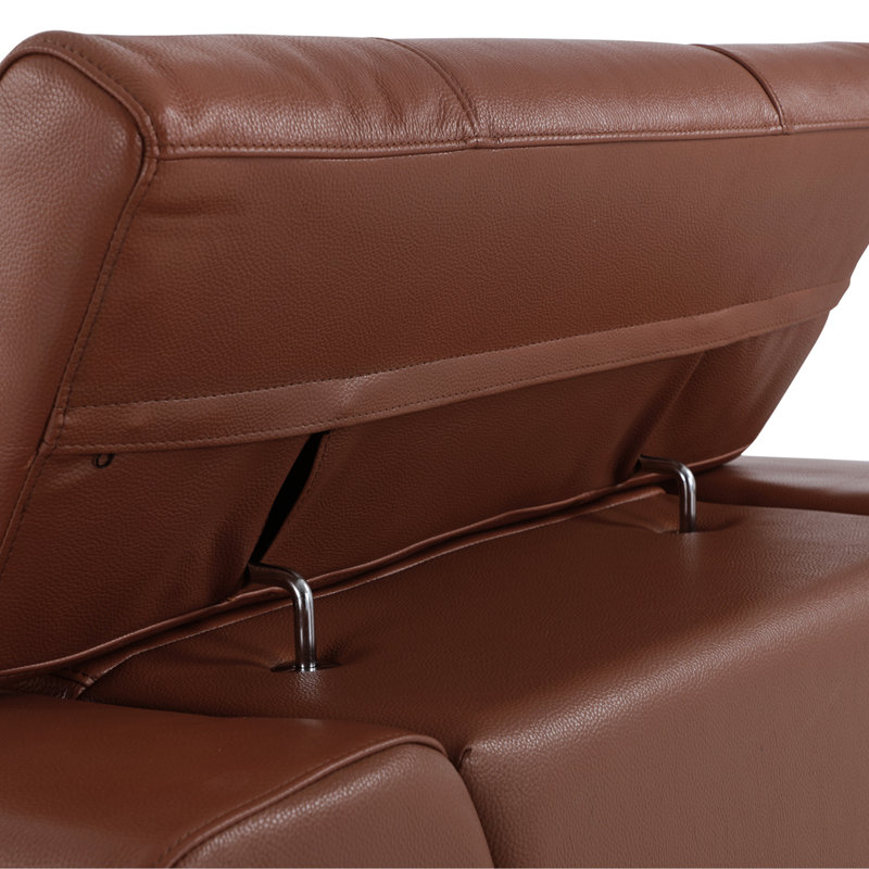 Chaise en cuir italien à grain supérieur, Chameau