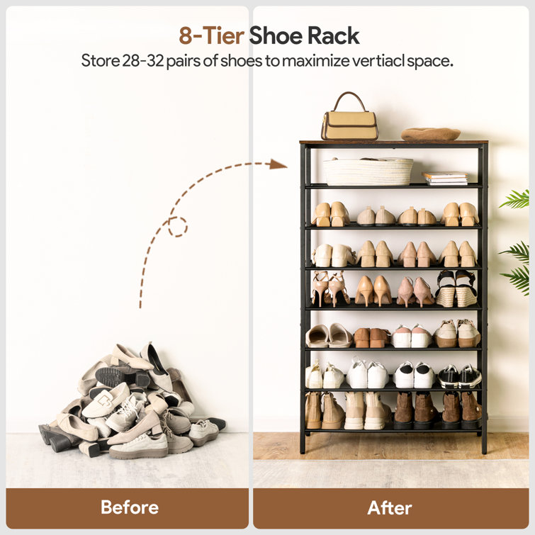Shoe Storage, 8-Tier Shoe Rack Organizer for closet, 32 Pair Shoe