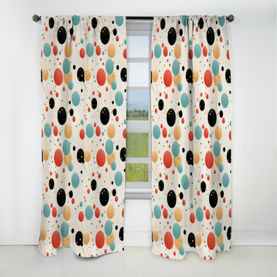Motif à pois contemporain chic - Rideau abstrait - Rideau occultant - 1 panneau