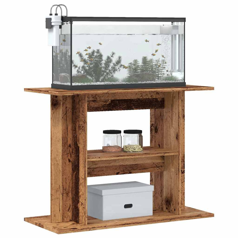 Cheryl Aquarium Stand, 60cm H x 80cm W x 35cm D, Old Wood
