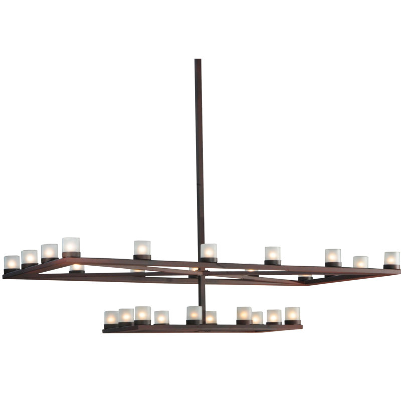 Lustre rectangulaire / carré à 26 lumières Stratum
