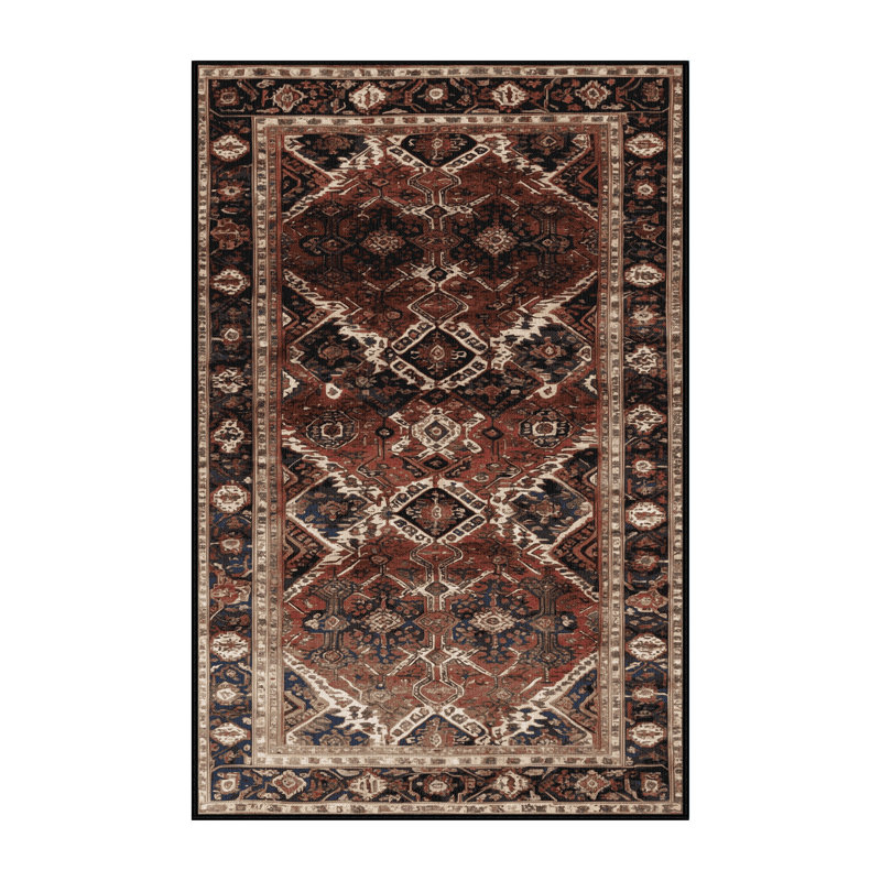 Tapis brun lavable à la machine, Rectangle 4pi x 6 pi