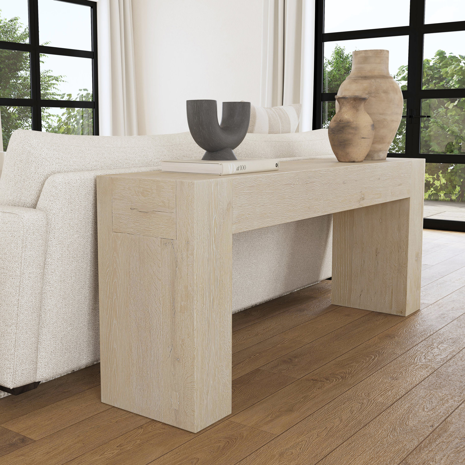 Elise 72" Console Table, Whitewash