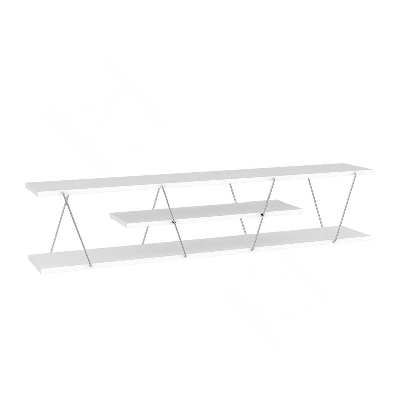 Meuble télé FurnisHome Store Tars Mid Century Modern, Blanc/chrome