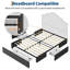 Structure de lit avec 3 grands tiroirs de rangement, lit plateforme tapissier en tissu, support de lattes en bois, aucun sommier requis-1782000143