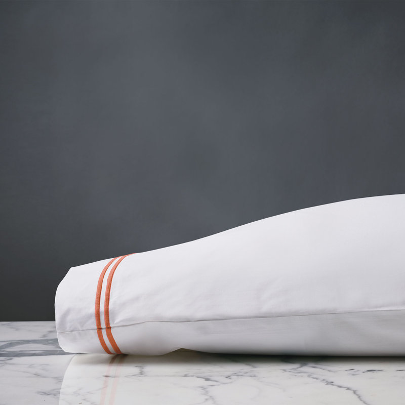 Enzo Egyptian Cotton Percale, Coral, Standard Pillowcase