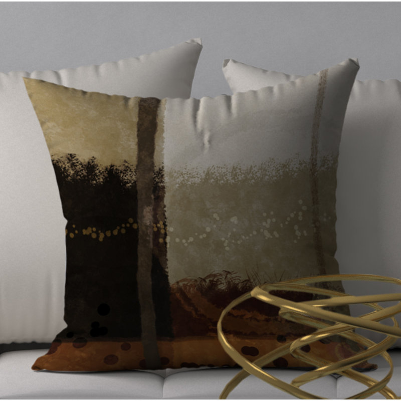 Housse de coussin décorative carrée en prune tombante, 18" x 18"