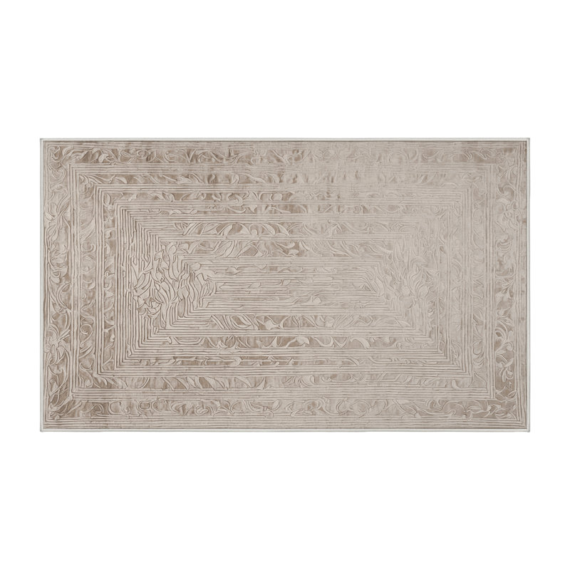 Tapis beige lavable à la machine, Rectangle 7 pi x 10 pi