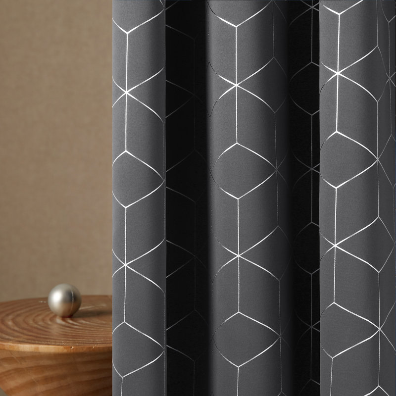 Bost Room Darkening Thermal Curtains, Dark Grey, Width 132 x Drop 229 cm