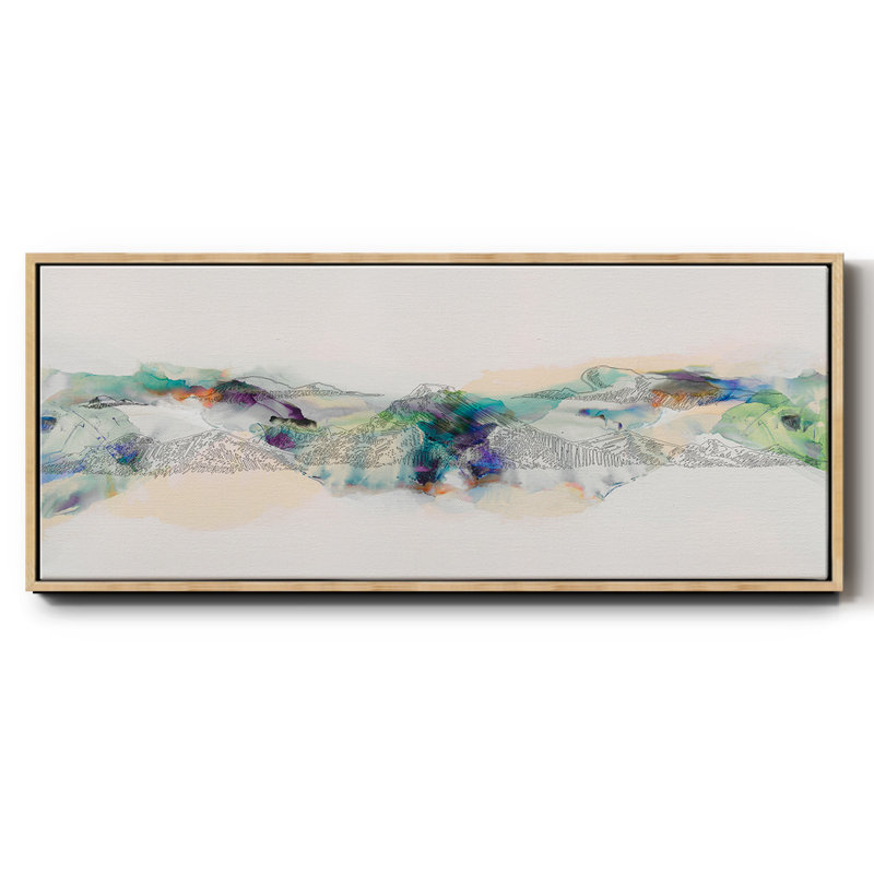 Abstract Mountain Range- Framed Canvas, 20" H x 50" W