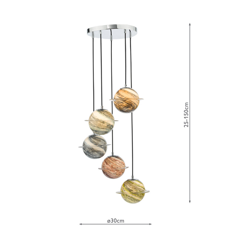 Coverson 5 - Light Polished Chrome Pendant