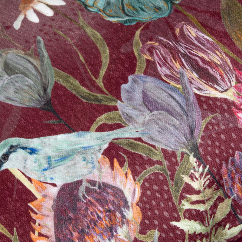 Meadow Bloom Blossom Garden Floral Red Rectangular Cushion