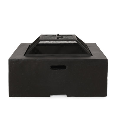 29" Square Magnesium Oxide Fireplace - Dark Gray, Wood Burning, Outdoor Ambiance , 28.7 In. X 17.1 In., 53.78 Lb Heating Appliance Burning Delight Area, Depth & Width, Height, Weight