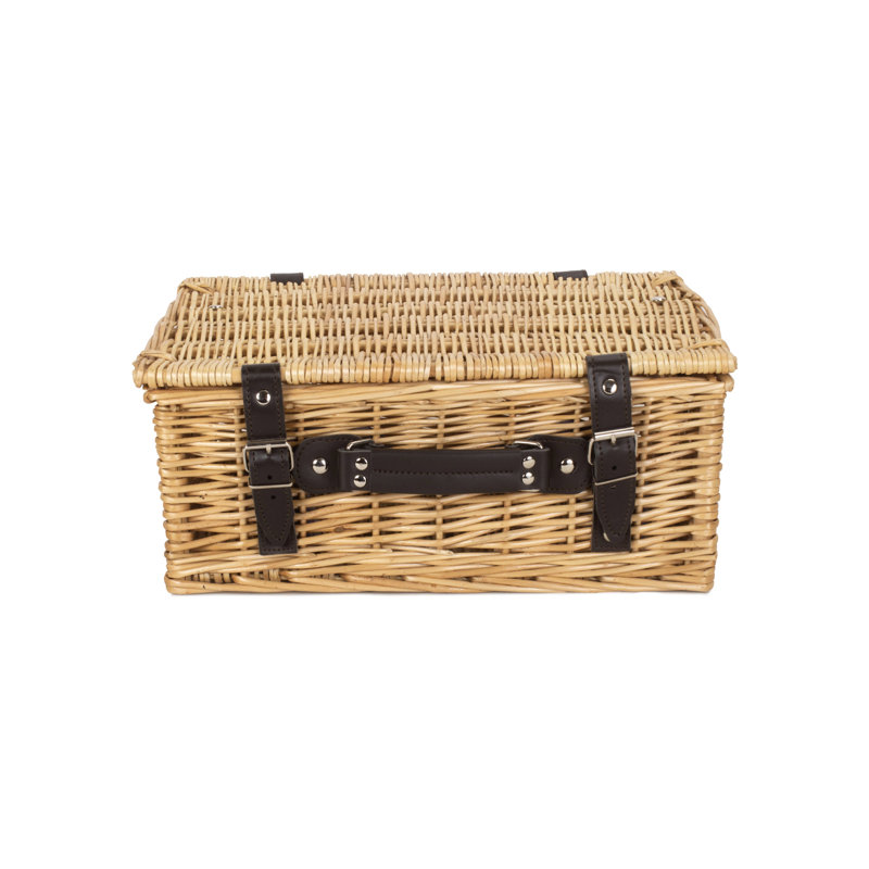Wicker Empty Hamper Basket, 15cm H x 36cm W x 26cm D, Buff