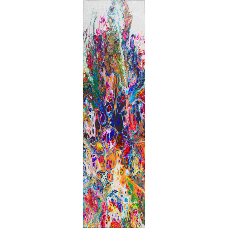 Chenille Abstract Rug, Runner 2'3" x 7'6"