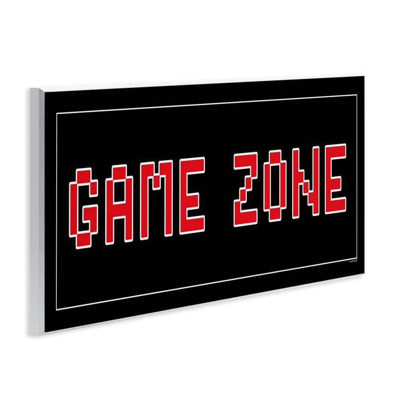 Plaque murale Pixel Style Game Zone, design par Yass Naffas Designs