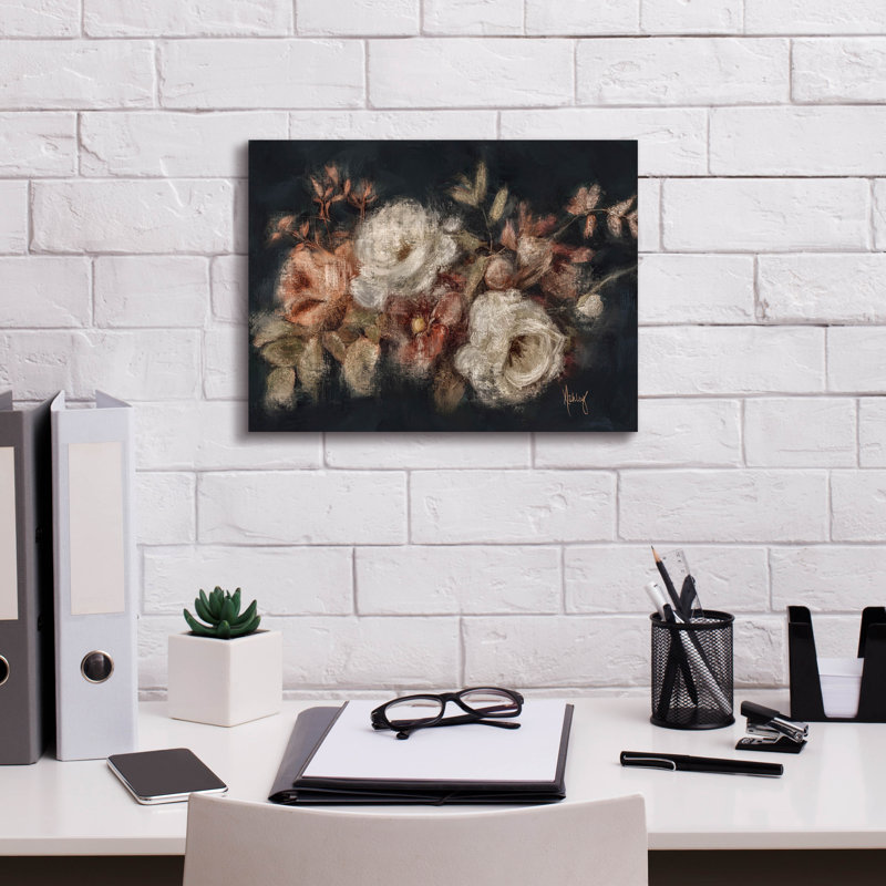Art mural épique «Moody Floral Swag» par Ashley Bradley, H 12 po x l 16 po