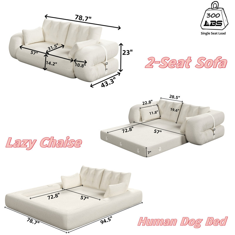 Multi-Functional Foldable Sofa Bed