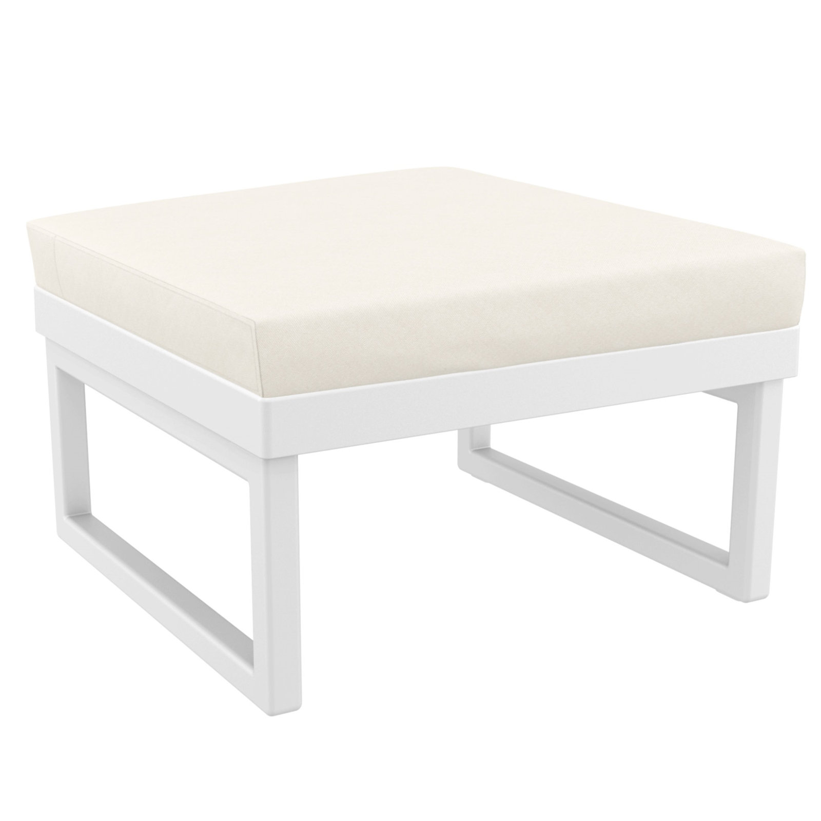 Lane Upholstered Outdoor Ottoman with Cushion, White, Natural
