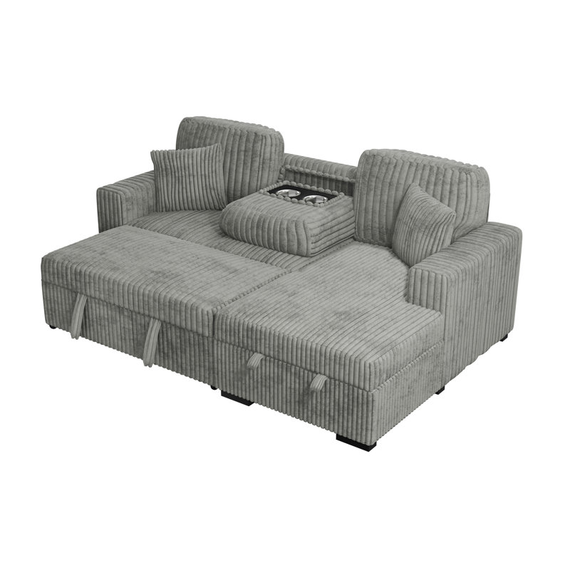 Canapé modulaire modulaire en velours côtelé large et extensible 92,0 x 60,0 x 37,0 pouces
