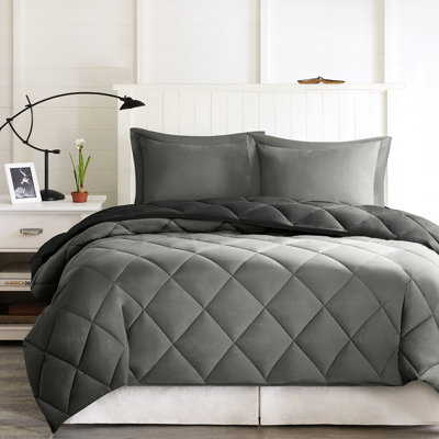 Édredon 3 m - rembourré, 2 taies décoratives, réversible, chaud, lavable à la machine, matelassé en diamant doux et confortable, chaud