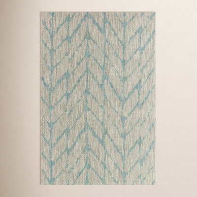 Isle Mist Aqua Chevron Rug