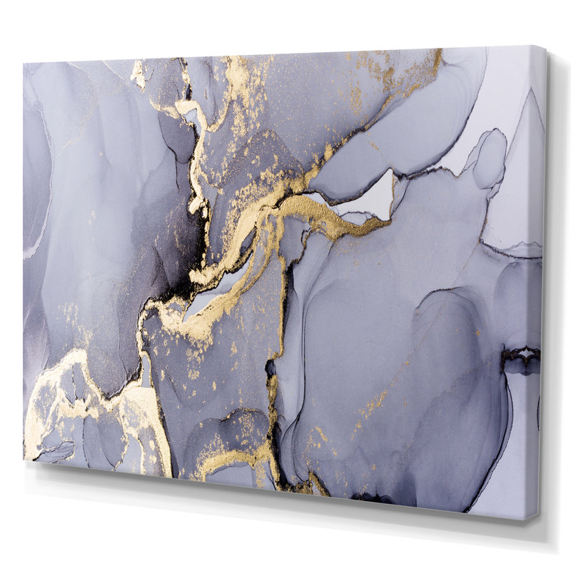 «Mauve et or liquide», impression sur toile, H 40 po x l 60 po x P 1,5 po, Toile tendue
