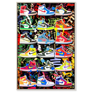 Bold Sneaker Collection Canvas Urban Graffiti Wall Art by Notoriart