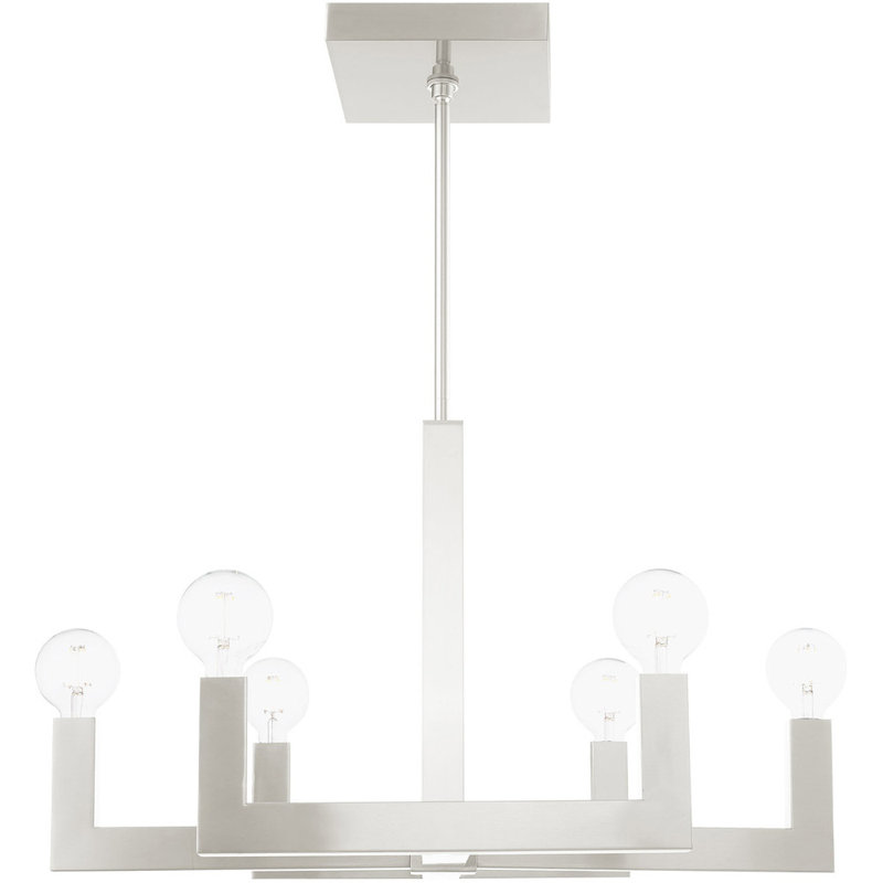 Lustre classique à 6 lumières DEL unique, Chrome poli