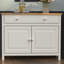 Solid Wood White Sideboard Buffet Cabinet With Doors & Drawer - Adjustable Shelves, Multi-Purpose Storage For Dining Room, Kitchen, Or Entryway