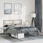 Structure de lit en métal, acier robuste, sans matelas-660107240-660107236