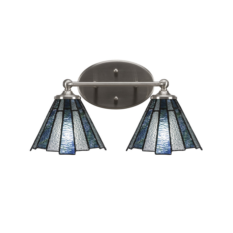 Bar de salle de bain Bl Blana avec verre de glace 7 po, Nickel brossé, 2