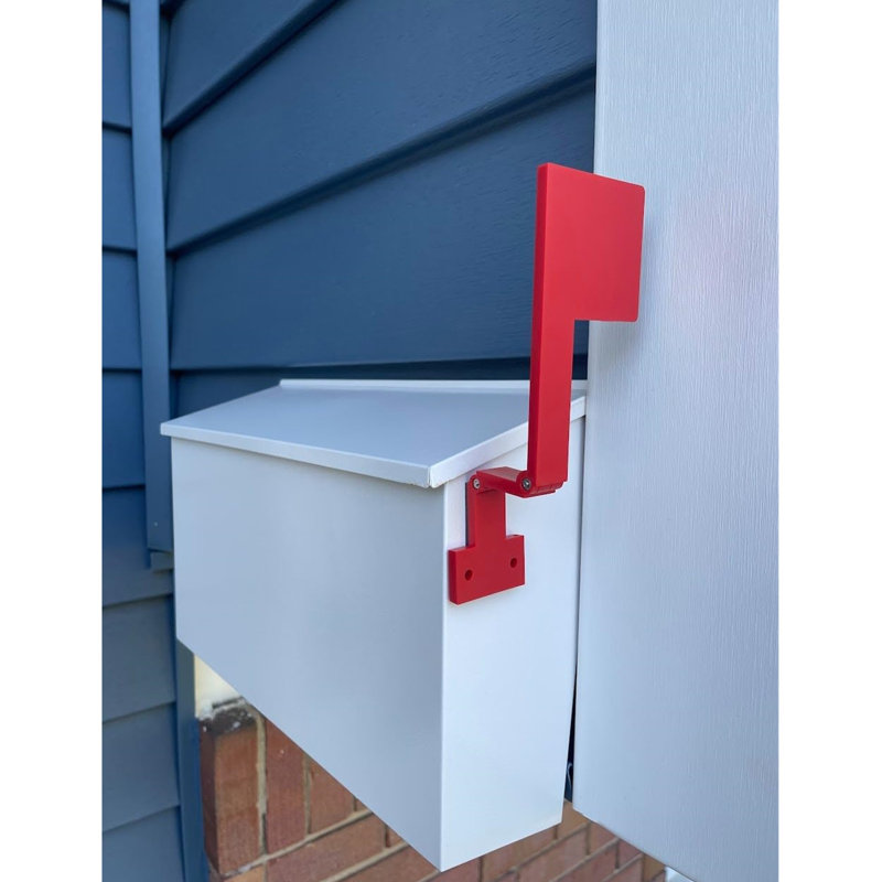 Folding Wall Mount Mailbox Flag,180 Stick-On Flag For Vertical Mailboxes, Easy Assembly, No Tools Required And Weather-Resistant Mail Alert Signal,Red,8.5In D X 2.5In W X 0.3In H