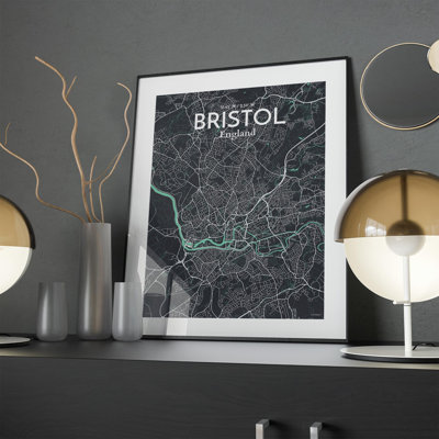 Bristol City Map in Dream 1 Piece Wall Art