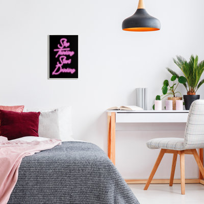 Stop Thinking Drinking Humor Wall Plaque by House of Lulu