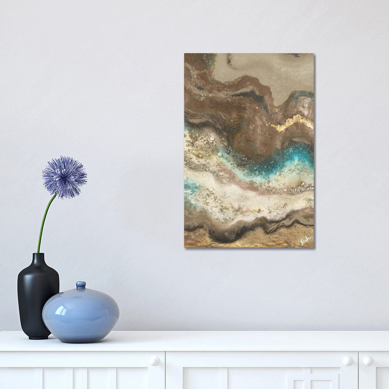 "Neutral Tierra rectangle I" par Patricia Pinto, reproduction d’art, Toile tendue, Pas de tapis, H 18 po x l 12 po x P 1,5 po