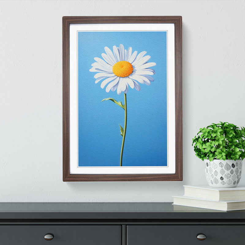 Single Picture Frame Print on Wood, 64cm H x 46cm W, Walnut Framed