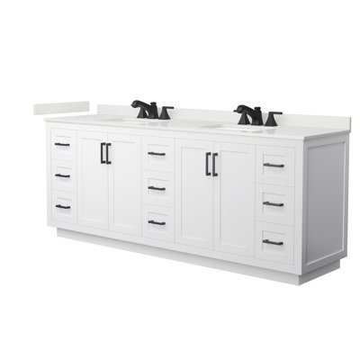 Miranda 84" Freestanding Double Bathroom Vanity with Quartz Top
