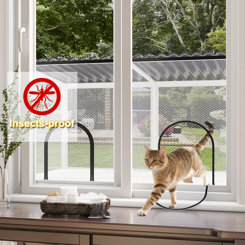 Perchoir pour chat en métal imperméable avec moustiquaire Catio, Blanc