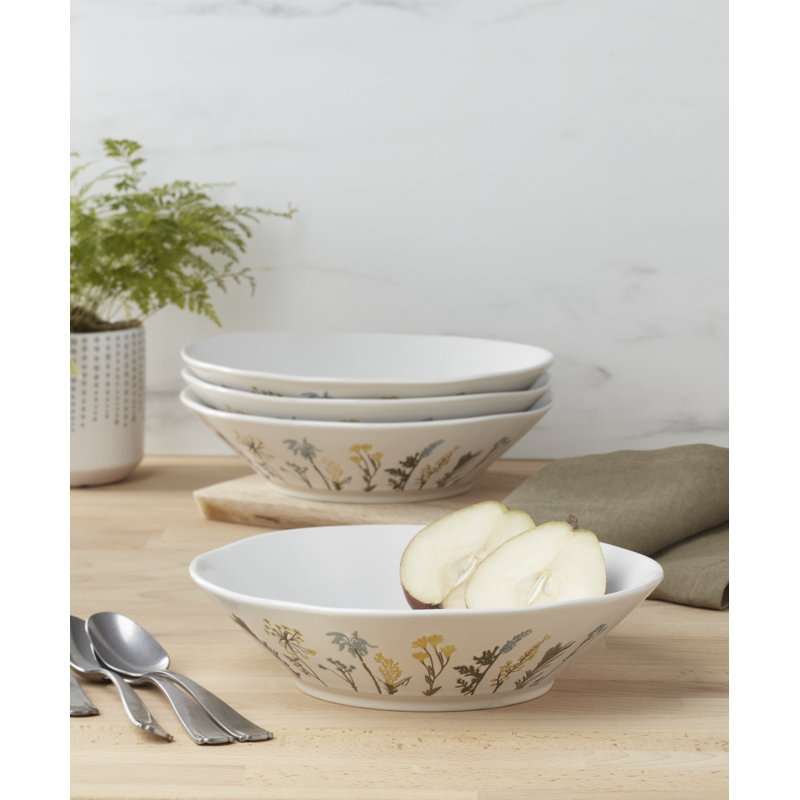 Wildflowers 9" Dinner Bowls, S/4