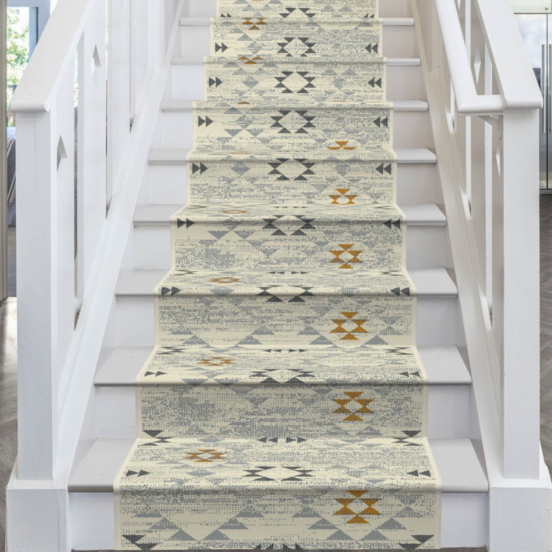 Stair Runner Geometric Area Rug, Runner 70 x 480 cm