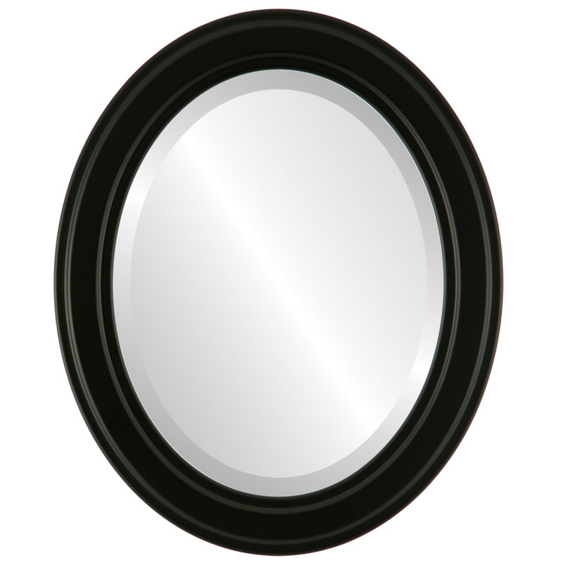 Reitz Oval Mirror, 43" H x 33" W, Matte Black