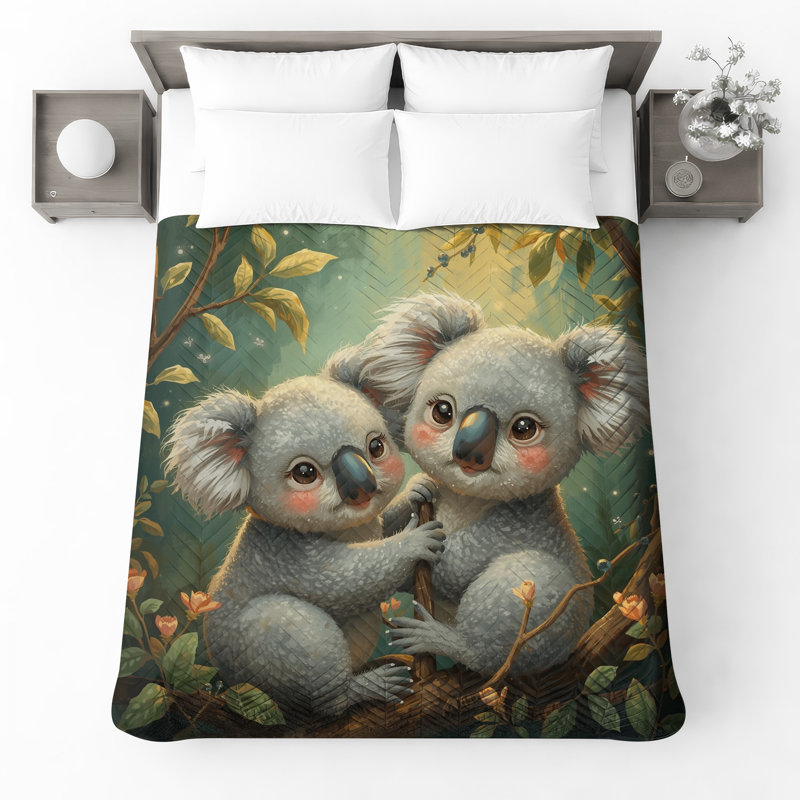 Paire de couvre-lits mignons Koala, Double