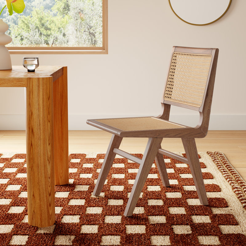 Atticus Cane Dining Chair, Walnut/Natural