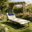 Chaise longue d'extérieur, chaise longue pliante