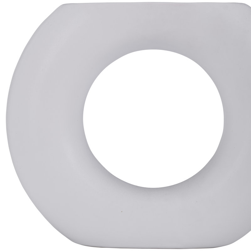 Vase en grès cérame Tocara, Blanc, H 5,43 po x l 6,53 po x P 1,81 po