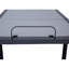 Base de lit ajustable pour chambre simple simple, tissu gris, pieds noirs, télécommande sans fil, anti-gravité, lit de massage long, rails en tissu, trois niveaux